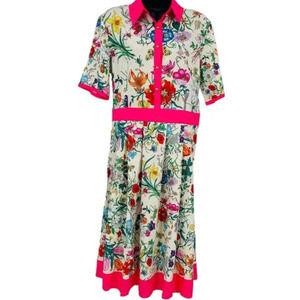 Dalia MacPhee Women's Floral Pleated A Line Dress Size Xlarge
